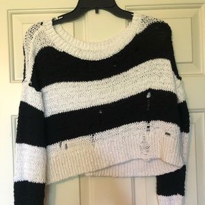Xs Hollister Striped Cropped Long Sleeve